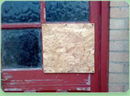 boarded up Burgess Hill
